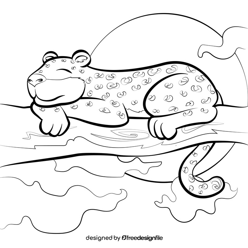 Leopard cartoon black and white vector