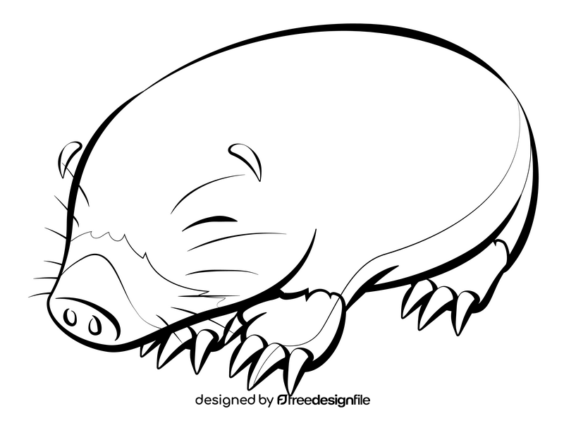 Mole cartoon black and white clipart