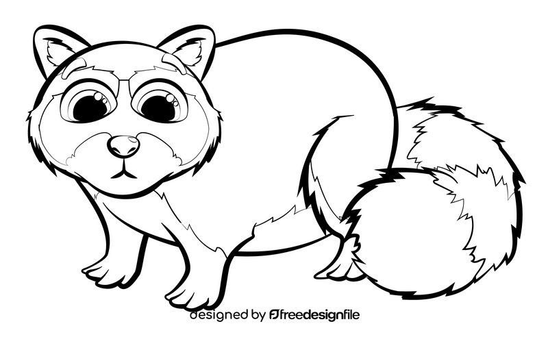 Raccoon cartoon black and white clipart free download