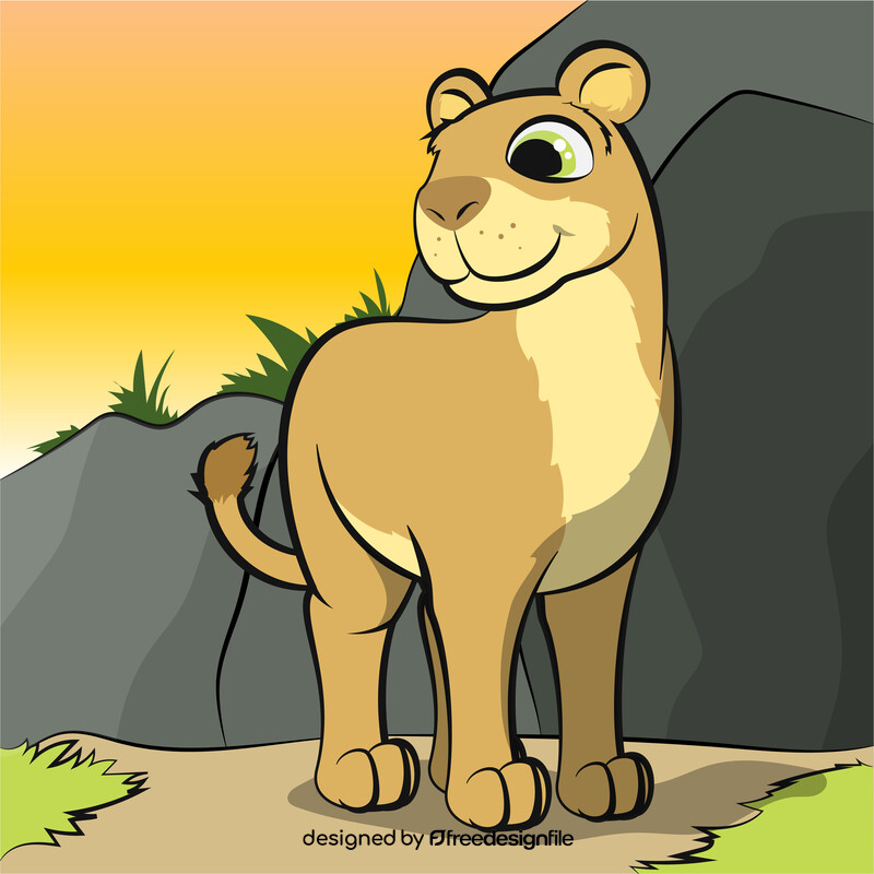 Lioness cartoon vector