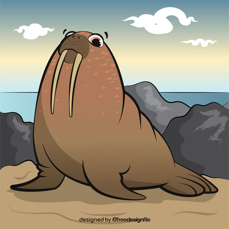 Walrus cartoon vector