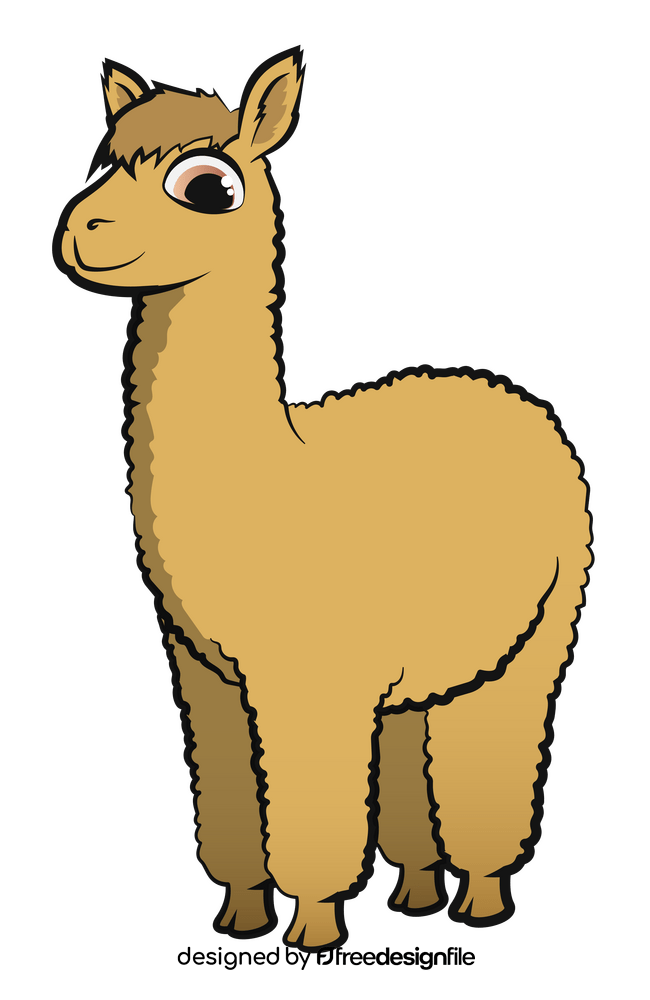 Llama alpaca cartoon clipart