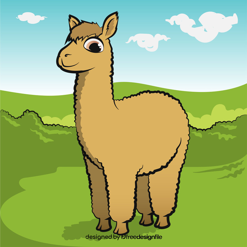 Llama alpaca cartoon vector