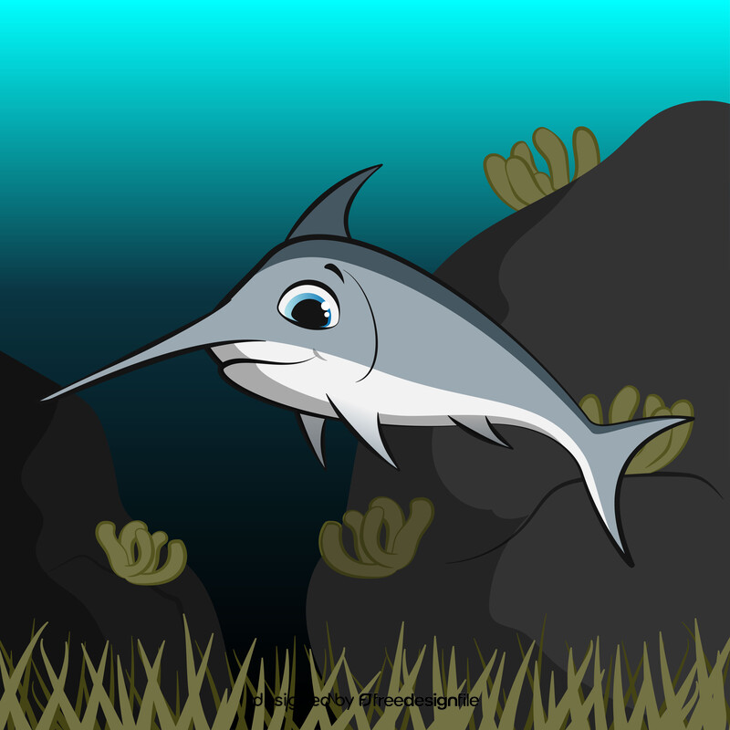 Swordfish cartoon vector
