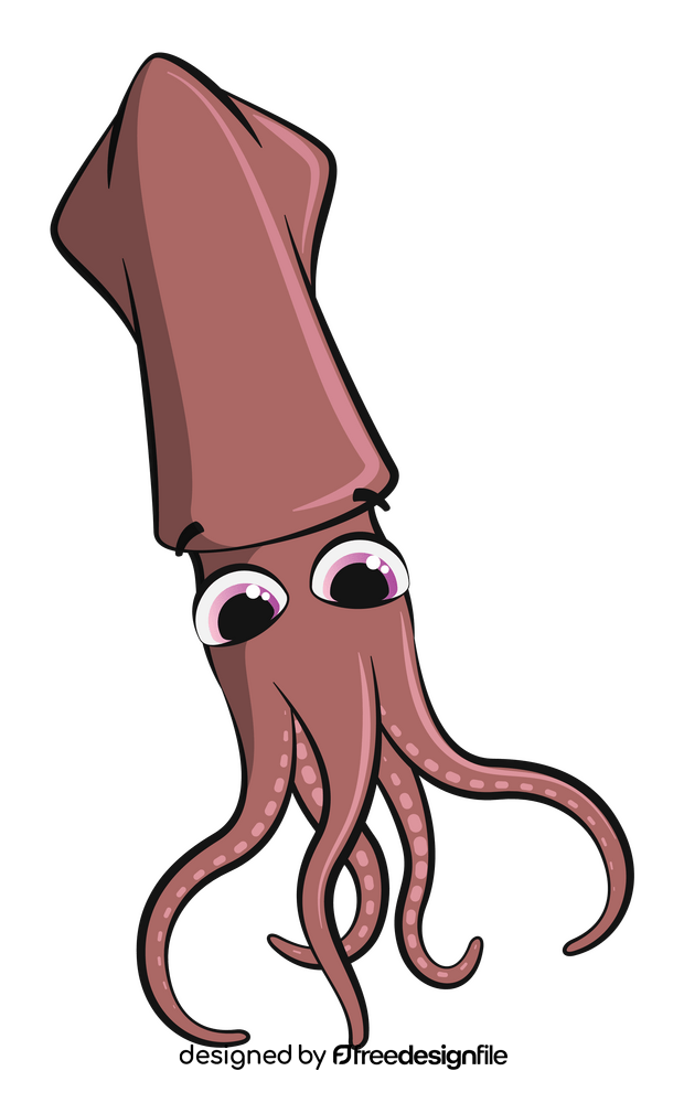 Squid cartoon clipart