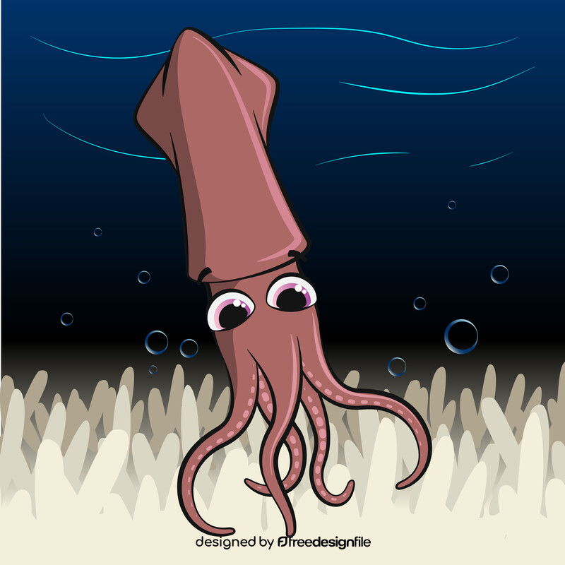 Squid cartoon vector