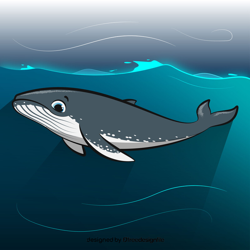 Humpback whale cartoon vector