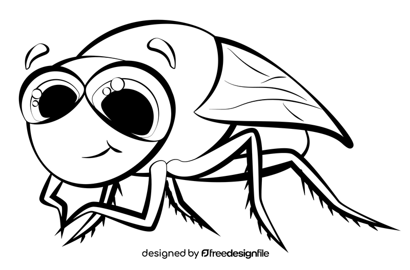 Housefly cartoon black and white clipart free download