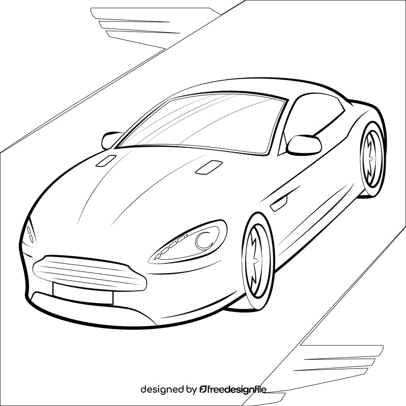 Aston Martin Virage black and white vector