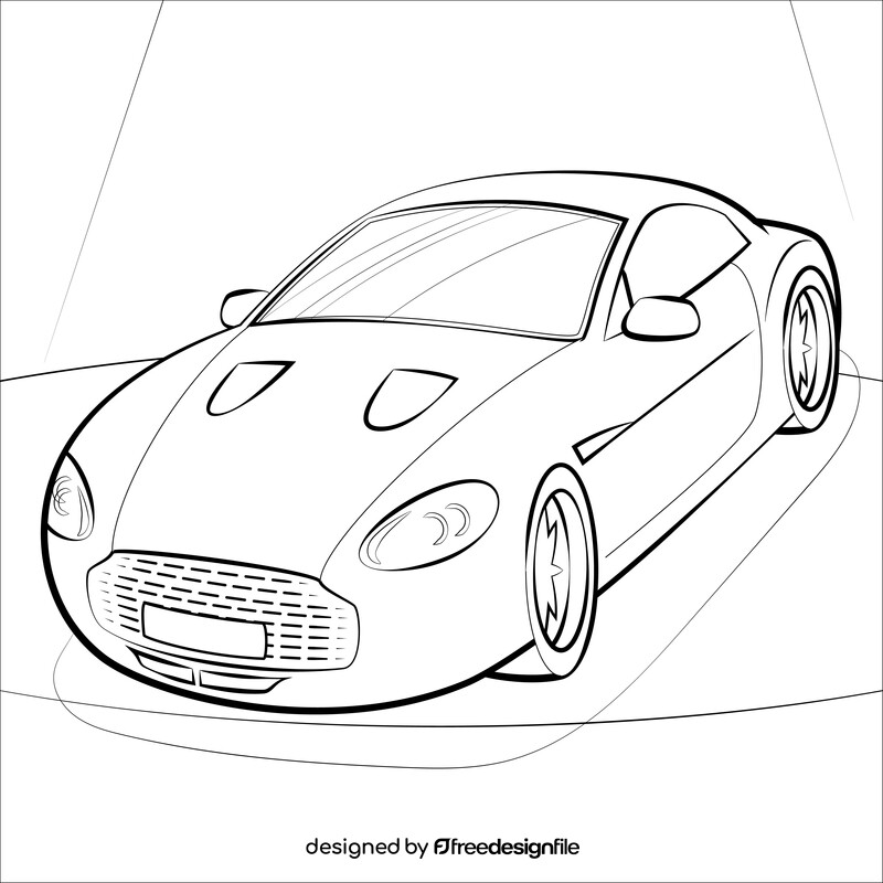 Aston Martin Zagato black and white vector