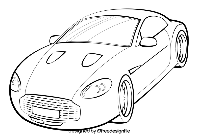 Aston Martin Zagato drawing black and white clipart free download