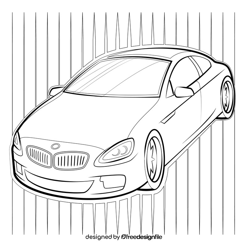 BMW 6 Series coupe black and white vector