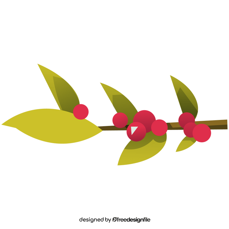 Red berries branch clipart