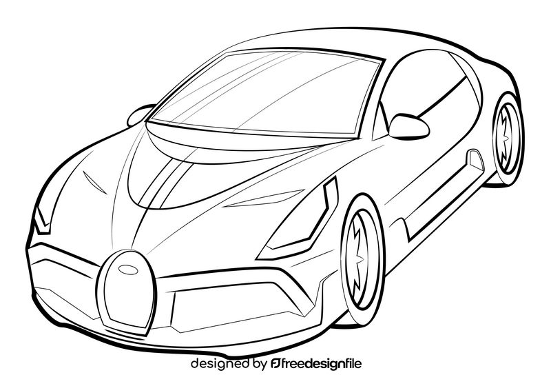 Bugatti Divo drawing black and white clipart