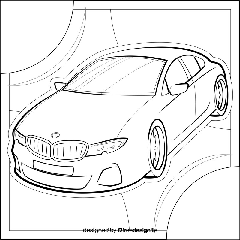 BMW 3 Series black and white vector