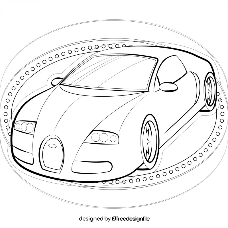 Bugatti Veyron black and white vector