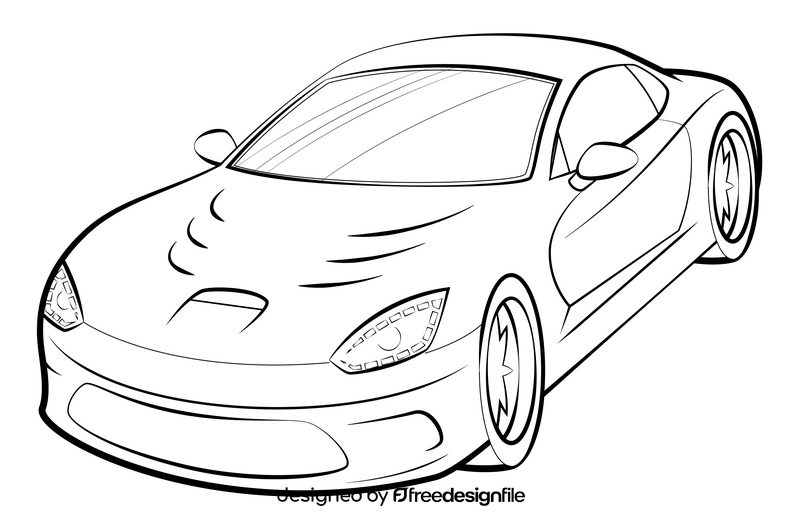 Dodge Viper drawing black and white clipart