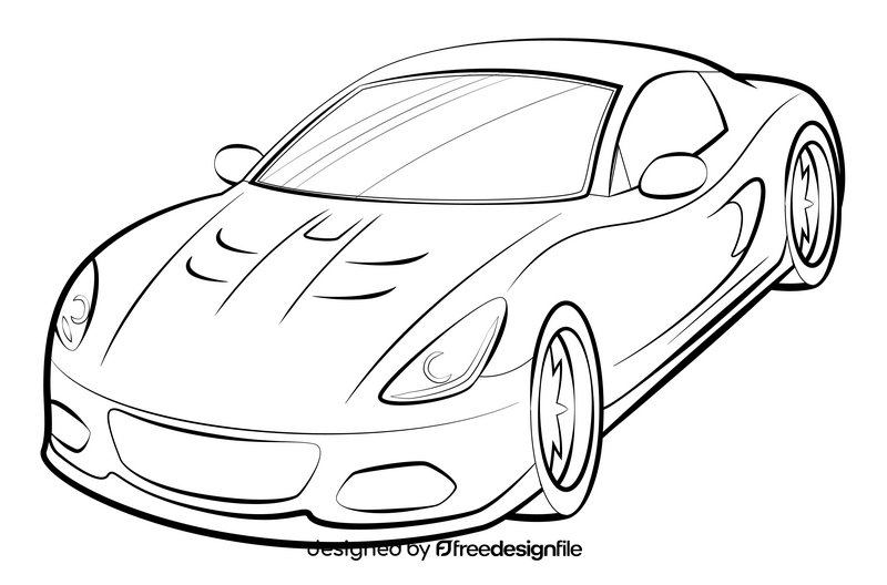 Lotus Elise drawing black and white clipart