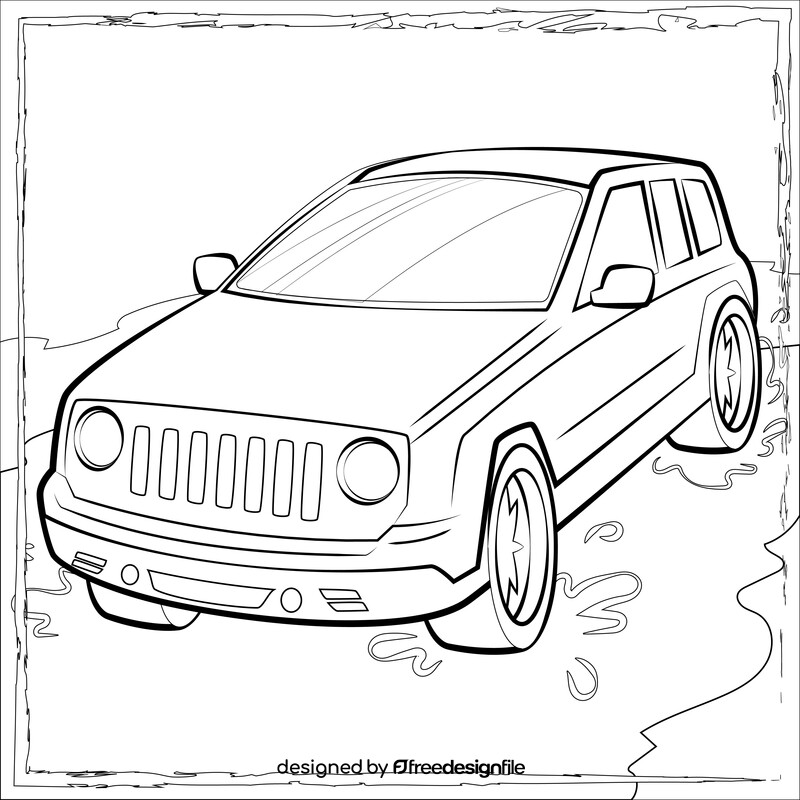 Jeep Patriot black and white vector