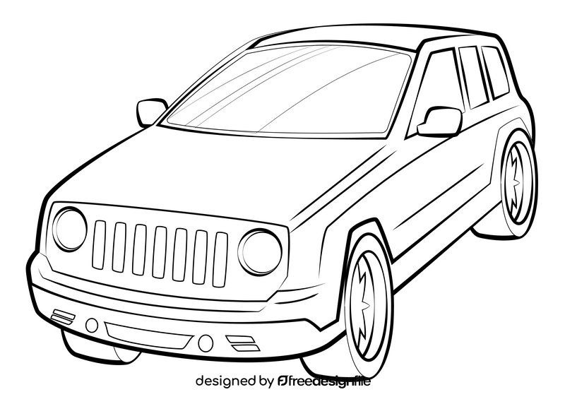 Jeep Patriot drawing black and white clipart