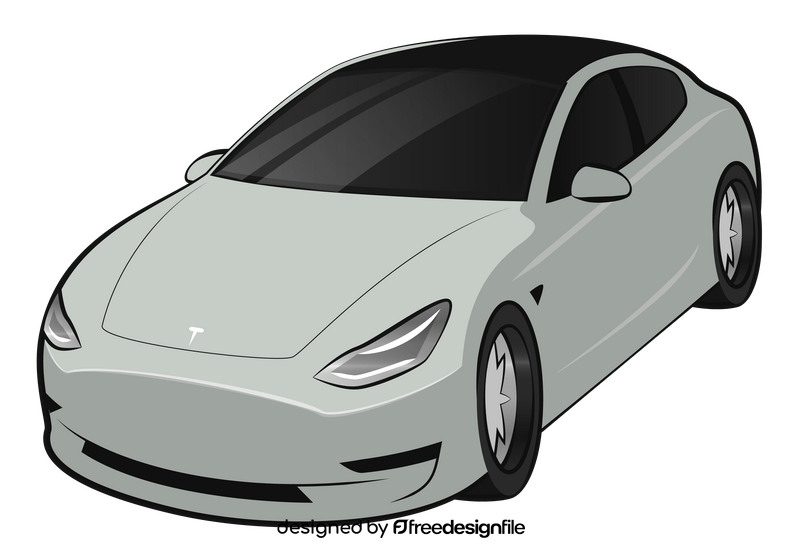 Tesla Model 3 clipart