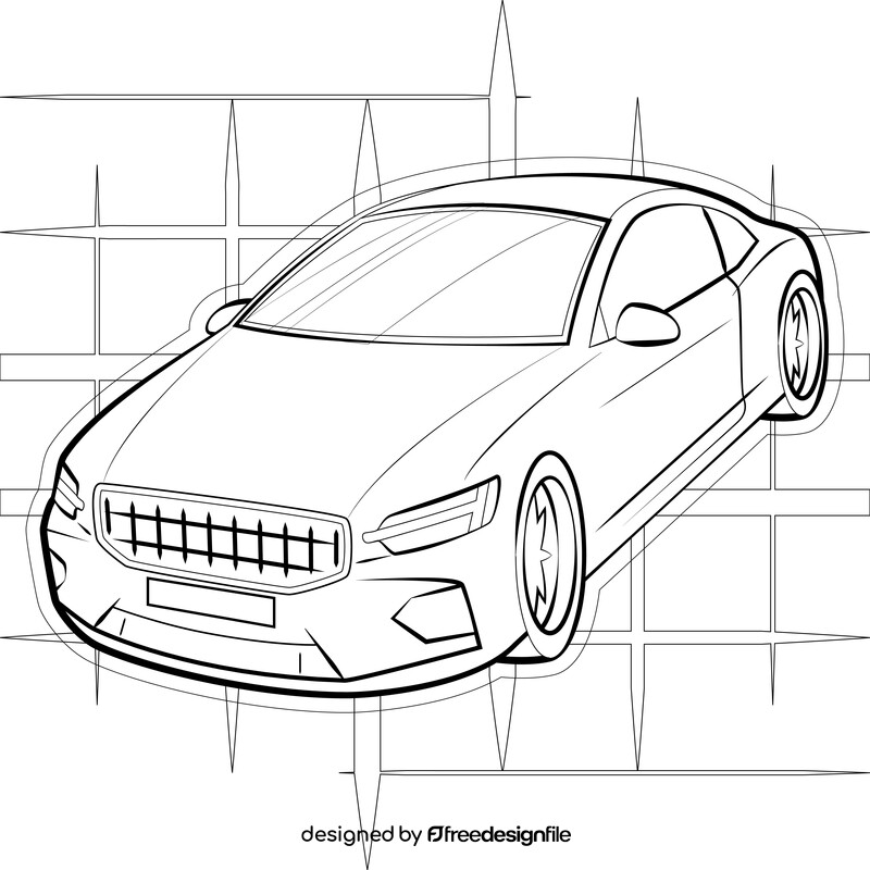 Volvo Polestar 1 black and white vector