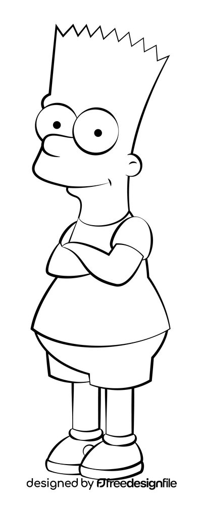 Simpsons, Homer black and white clipart