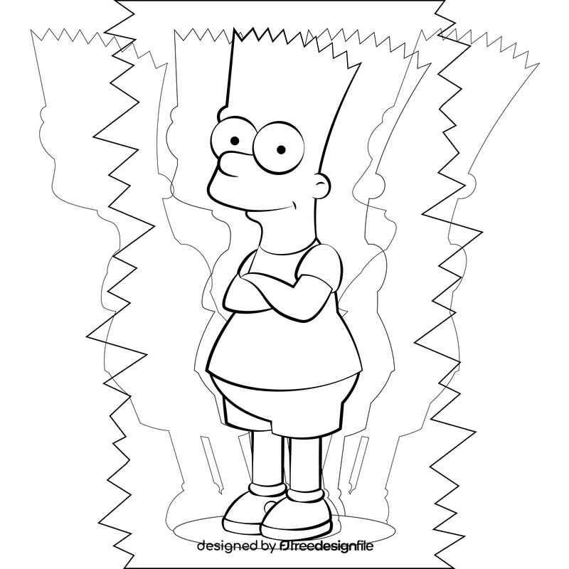 Simpsons, Homer drawing black and white vector