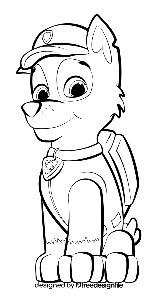 PAW Patrol, rocky black and white clipart