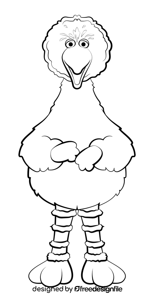 Sesame Street, Big bird black and white clipart