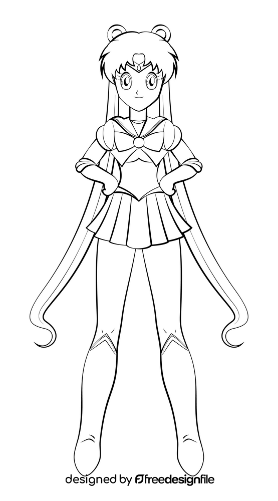 Sailor Moon black and white clipart free download