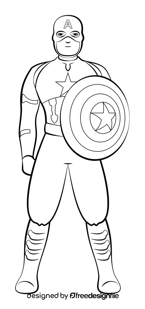 Captain america black and white clipart free download