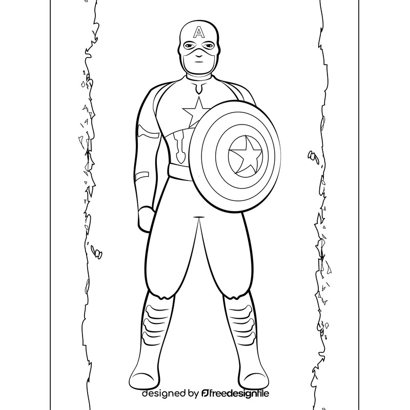 Captain america black and white vector