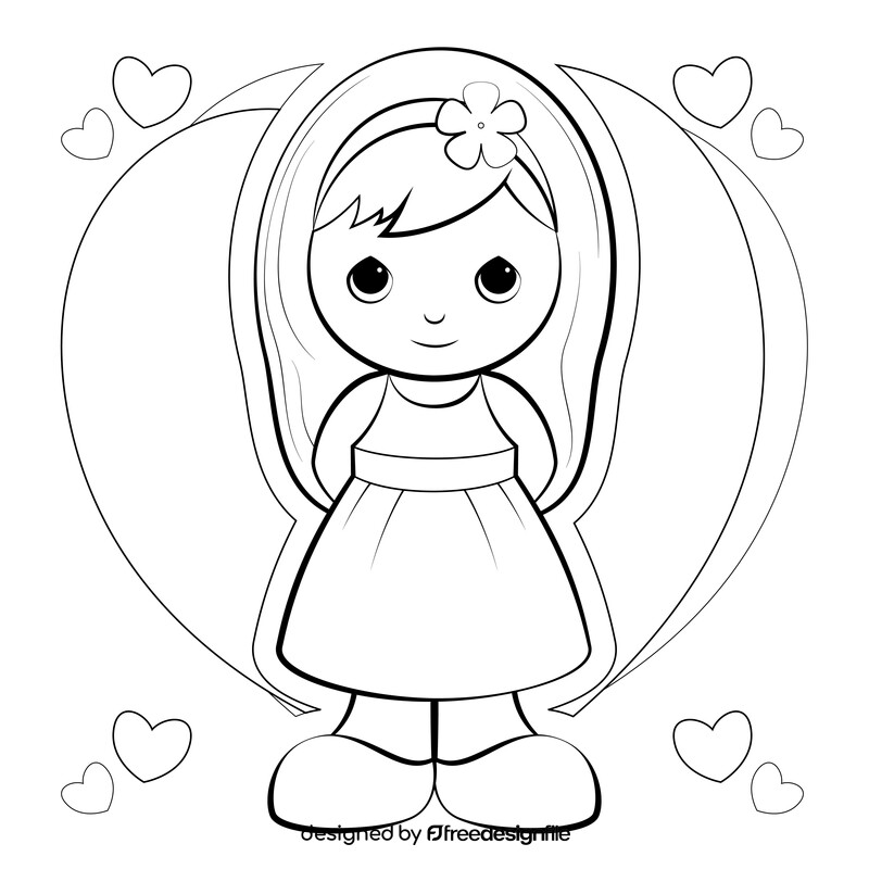 Precious moments drawing black and white vector