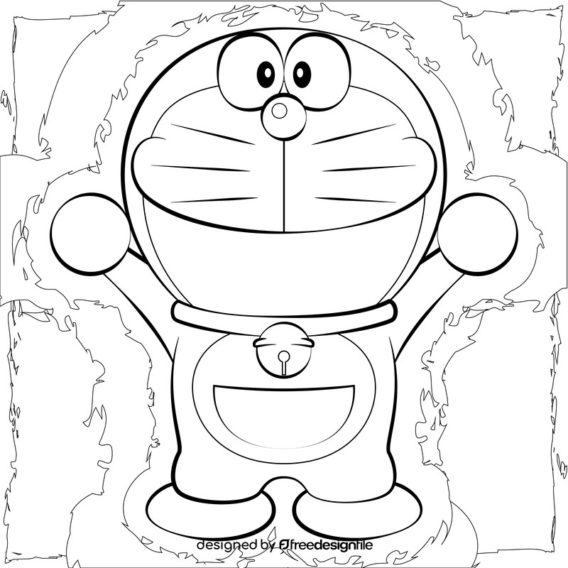 Doraemon black and white vector