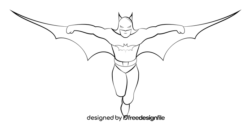 Batman black and white clipart