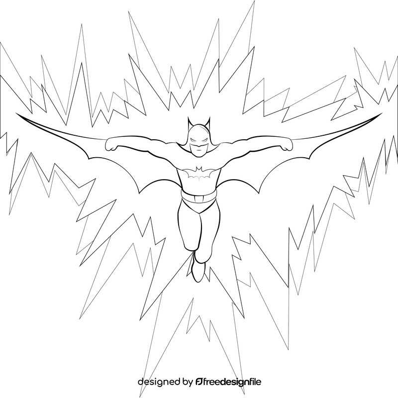 Batman drawing black and white vector