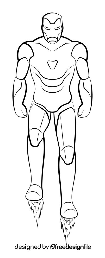 Iron man, avengers black and white clipart