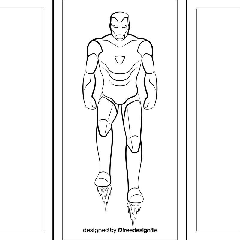 Iron man, avengers black and white vector