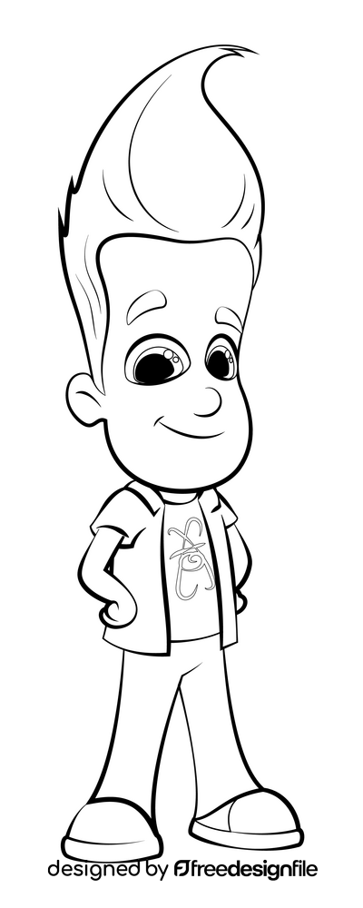 Jimmy Neutron black and white clipart