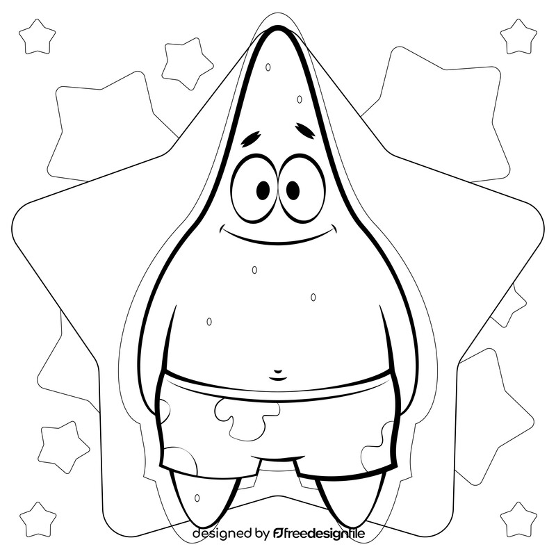 Spongebob Squarepants, Patrick black and white vector