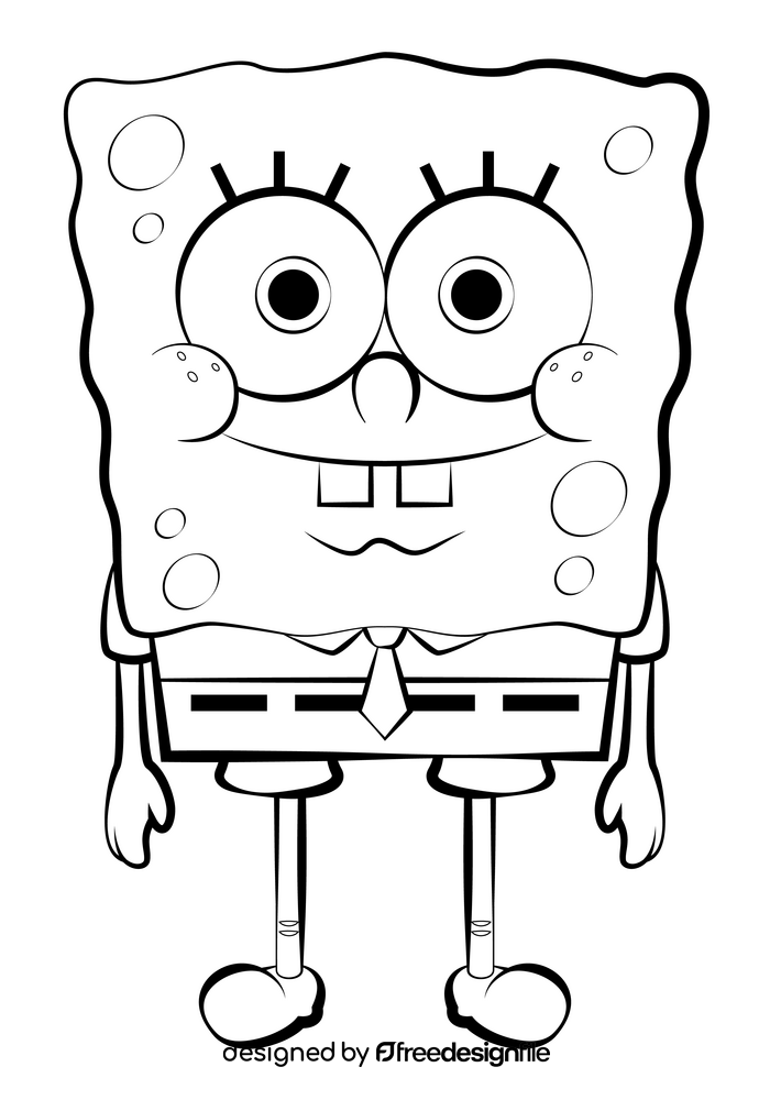 Spongebob black and white clipart