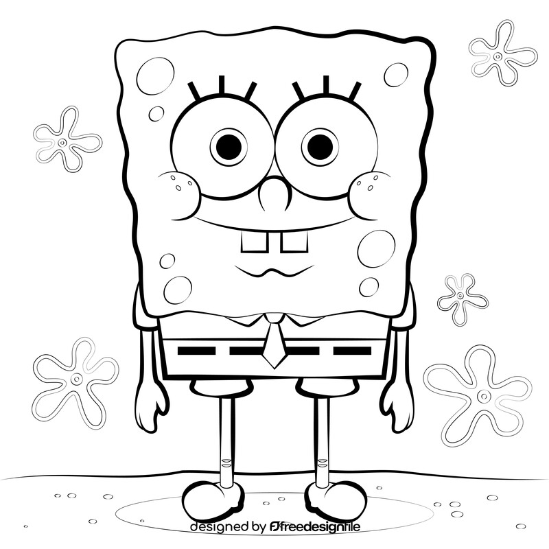 Spongebob black and white vector