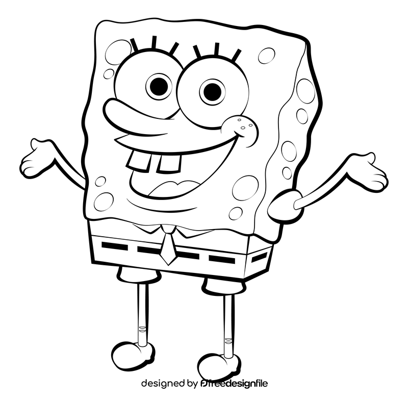 Spongebob Squarepants black and white clipart