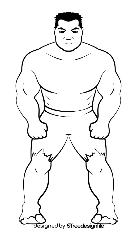 Hulk, avengers black and white clipart