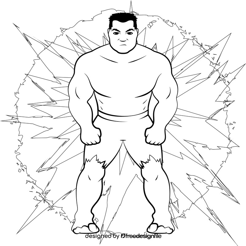 Hulk, avengers black and white vector