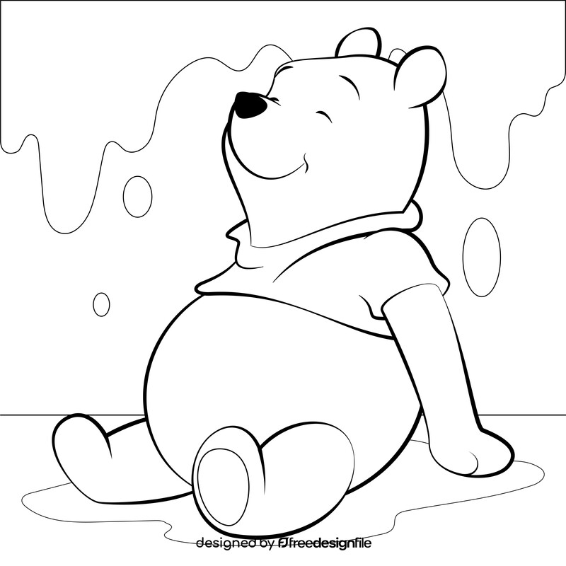 Winnie the pooh black and white vector