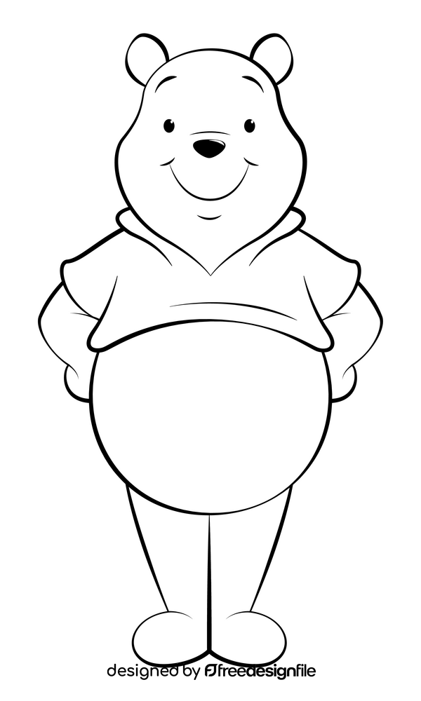 Winnie the pooh black and white clipart free download