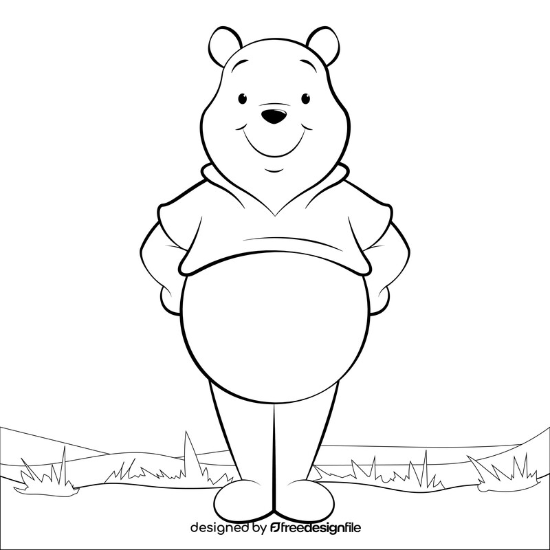 Winnie the pooh black and white vector