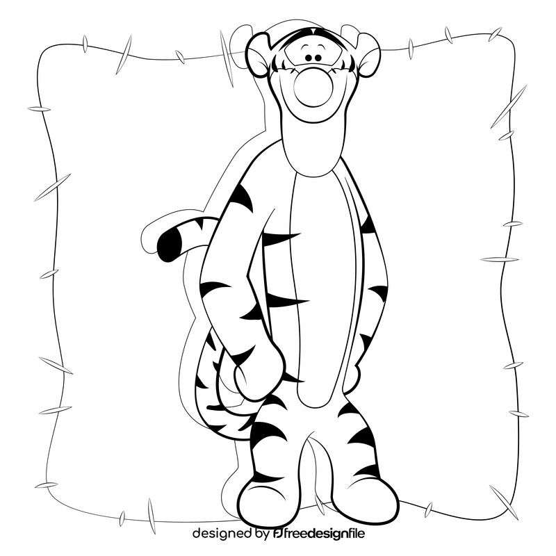 Winnie the pooh, tigger black and white vector